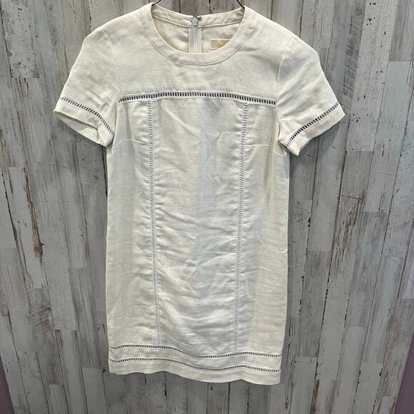Michael Michael Kors 100% Linen Cream Sheath Mini Dress Women’s XS - Picture 1 of 9